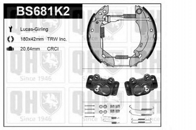 QUINTON HAZELL bs681k2 -  Комплект тормозов, барабанный тормозной механизм